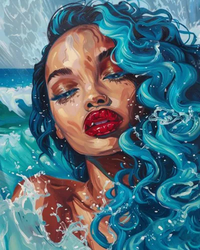 Miniatura 23 de Pintura por Números Afroamericana DIY Pintura Acrílica Kit de Pintura por Números para Niños Adultos Principiantes Chica Negra de Moda DIY Pintura