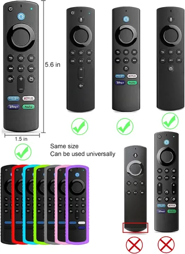 Miniatura 7 de Juego de 3 fundas de silicona para control remoto Fire TV Stick Soft washable silicone skin, compatible with most Fire TV 4K remotes, anti-slip
