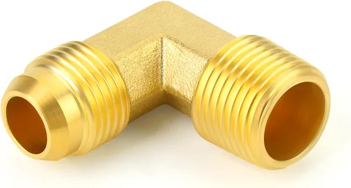 Miniatura 7 de GASHER Adaptador de codo de montaje de tubo de latón de 1/2 pulgada flare x 1/2 pulgada NPT macho Pipe