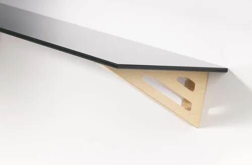 Miniatura 2 de LTL Home Products Kit de estante de pared de vidrio rompecabezas, 7" x 24", haya azabache Jet Beech