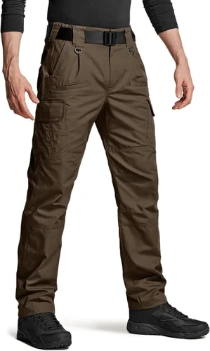 CQR Pantalones tácticos tipo cargo para hombre, tejido ripstop, resistentes al agua, ligeros, EDC para artículos de uso diario, para trabajo,