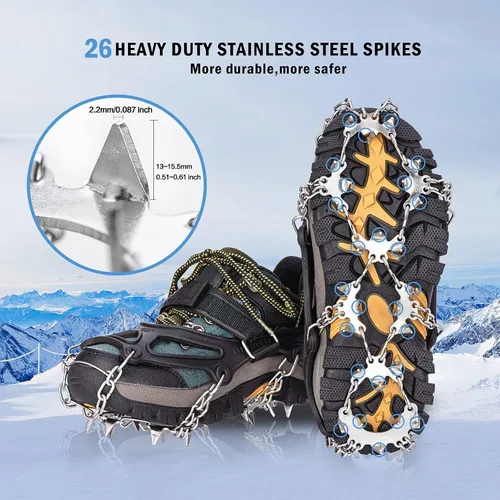 Miniatura 3 de TIMINGILA - Botas de hielo de tracción para botas de senderismo, zapatos para mujeres, hombres y niños, agarre de nieve de tracción para senderismo