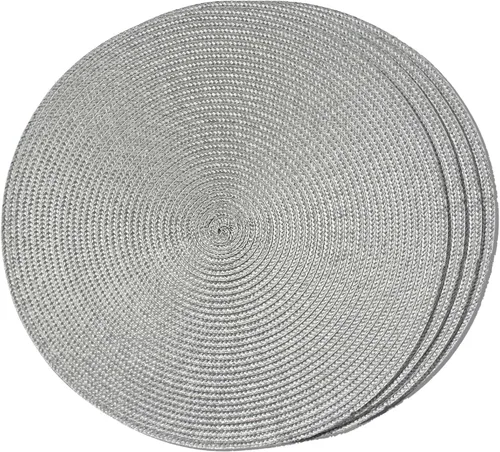 Miniatura 65 de FunWheat Juego de 6 manteles individuales redondos trenzados para mesas de comedor, tejidos, lavables, antideslizantes, de 15 pulgadas