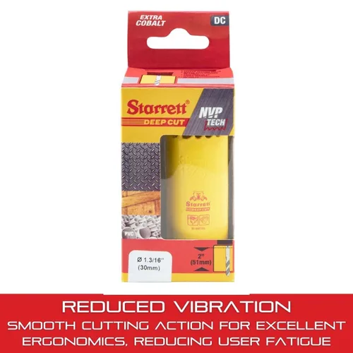 Miniatura 5 de Starrett DCH0136-G - Sierra perforadora bimetálica de corte profundo con dientes HSS resistentes a la abrasión - Ideal para cortar metal, acero
