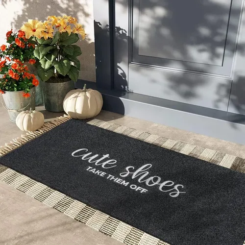 Miniatura 2 de Tapete de Puerta Frontal Tapetes de Bienvenida Zapatos Lindos Quítatelos Entrada Antideslizante Tapetes para Entrada Ideal Interior Exterior Hogar
