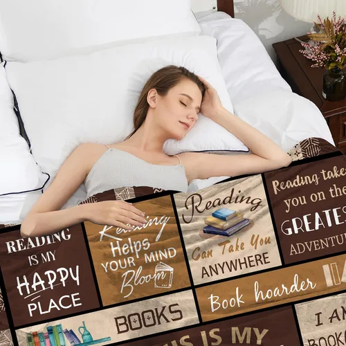 Miniatura 8 de Manta de regalo para amantes de los libros de 50 x 60 pulgadas, el mejor regalo para lectores, bibliotecario, manta de club de libros para ratones