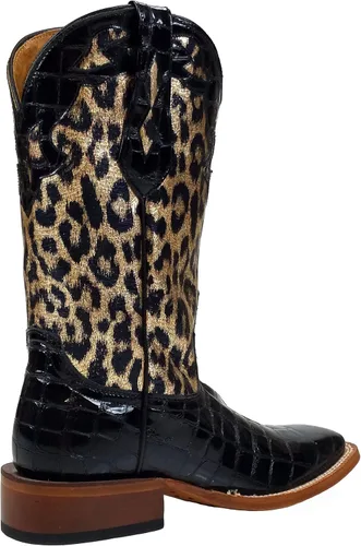 Miniatura 3 de Johnny Ringo - Botas occidentales para mujer, puntera cuadrada, piel de patente 628-13C B (M)