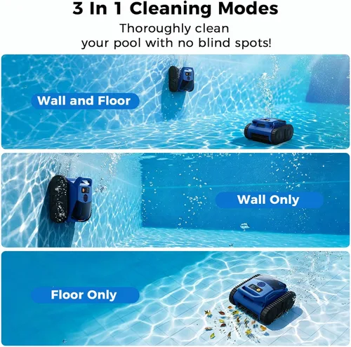 Miniatura 2 de Limpiador robótico inalámbrico para piscinas, aspiradora robótica automática para piscinas enterradas, limpieza de robot de piscina de spa de hasta