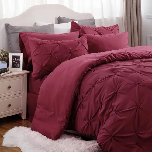 Miniatura 93 de Bedsure - Juego de edredón tamaño matrimonial verde azulado - Juego de ropa de cama tamaño matrimonial en una bolsa de 7 piezas, juego de cama 14