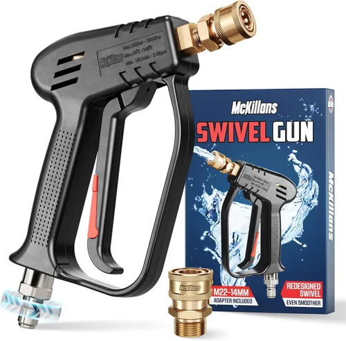 Miniatura 8 de Pistola de lavado a presión McKillans con cañón de espuma de boca ancha y adaptador M22-14mm - Pistola de lavado de espuma gruesa ajustable