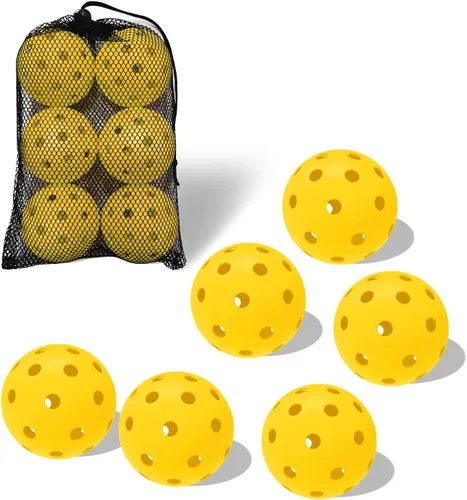 Miniatura 22 de Paquete de 6 pelotas de pickleball deportivas para exteriores - 40 pelotas de pickleball - Bolas de pickleball de EE. UU. aprobadas por USAPA
