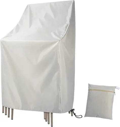 Miniatura 8 de Funda para Silla Apilable de Exterior Impermeable, Uranshin Fundas para Muebles de Patio Exterior Sillas Apiladas 210D, Fundas para Sillas