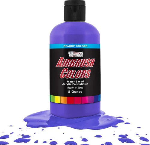 Miniatura 54 de U.S. Art Supply Opaque Lake Blue - Pintura acrílica para aerógrafo con efectos especiales, 8 onzas, lista para rociar, pintura con pincel de aire a