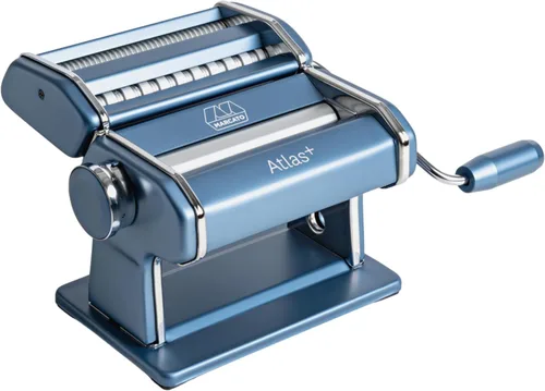 Miniatura 8 de Marcato Made in Italy Atlas+Pasta Machine, Chrome. Chrome Plated Steel & Aluminum Rollers, Double Cutter for Lasagna, Fettuccine & Spaghetti