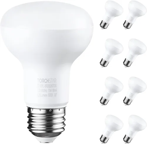 Miniatura 9 de TORCHSTAR Paquete de 8 bombillas LED BR20, luz de inundación para interiores R20, regulable, 7.5 W (50 W equivalente), UL y Energy Star, 3000 K