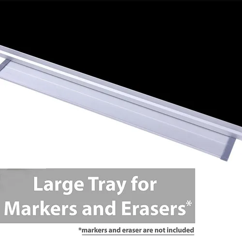 Miniatura 4 de Pizarra grande negra de 36 x 48 pulgadas para la pared de la escuela, pizarra magnética negra con marco de aluminio y bandeja para marcadores