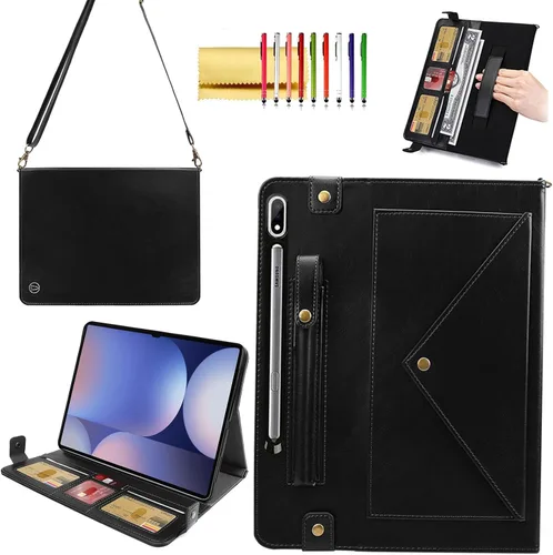 Miniatura 15 de Bolso Funda para Samsung Galaxy Tab S10 FE/S9 FE 10.9"/S9/S8/S7 11", Techcircle Folio con Soporte Cruzado, Billetera con Ranura para Lápiz S Pen