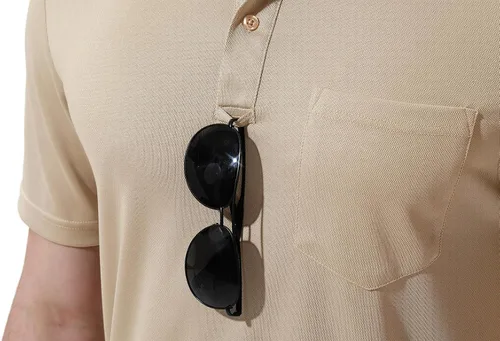 Miniatura 6 de YSENTO Camisas polo de manga corta con cuello y bolsillo para hombre