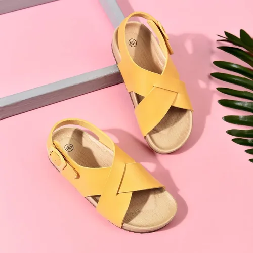 Miniatura 7 de Cubufly Sandalias para niños con tiras cruzadas y puntera abierta, zapatos de verano para uso en interiores y exteriores, para niños pequeños