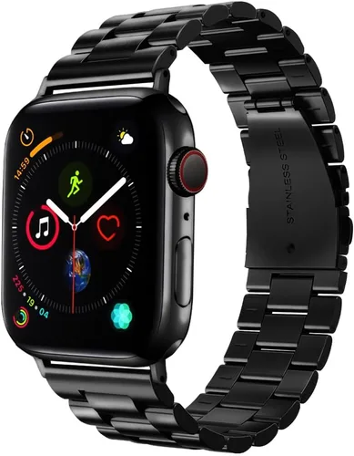 Miniatura 6 de Supoix - 1.654''/1.732'' XL correas grandes compatibles con Apple Watch Series, 4 1.732''/Series 3/2/1 1.654'', pulsera de acero inoxidable de Negro