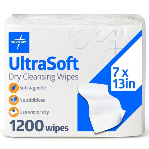 Miniatura 2 de Medline Toallitas secas ultrasuaves para bebés, paños de limpieza desechables suaves, 500 unidades, el tamaño de la toallita seca es de 10 x 12