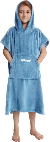 Miniatura 2 de Hiturbo Toalla de cambio de toalla para niños: toallas de baño de felpa suave, sudadera con capucha cálida de forro polar coral, poncho de surf
