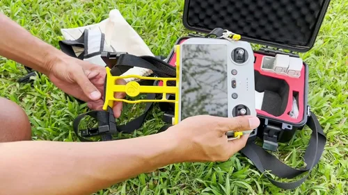 Miniatura 6 de Bestem Aerial Arnés de hombro RC manos libres de gravedad cero/soporte de cuerpo con cordón para controlador DJI RC (Mini 3 Pro), innovador soporte