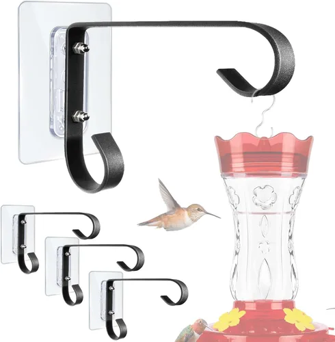Miniatura 8 de Soporte de ventana para colgar comederos de pájaros: comedero de metal colgante para pájaros de 6 pulgadas - comedero geométrico para colibríes