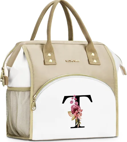 Miniatura 25 de Lonchera con inicial para mujer, lonchera térmica para niñas, lonchera grande para adultos, a prueba de fugas, para trabajo de picnic, bolsa de mano