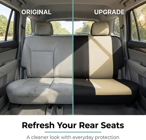 Miniatura 6 de FH Group Funda para Asiento de Coche para Asiento Trasero de Tela - Ajuste Universal para Coches con Banco Sólido, Protector de Asiento de Coche