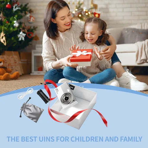 Miniatura 8 de Cámara digital, cámara 4K de 64 MP para niños con pantalla IPS de 2.8 pulgadas, tarjeta SD de 64 GB y zoom digital de 16X, cámara compacta