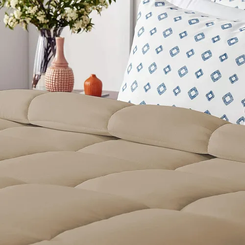 Miniatura 2 de Edredón reversible de microfibra suave de 200 GSM, color beige, tamaño individual (68 x 88) pulgadas