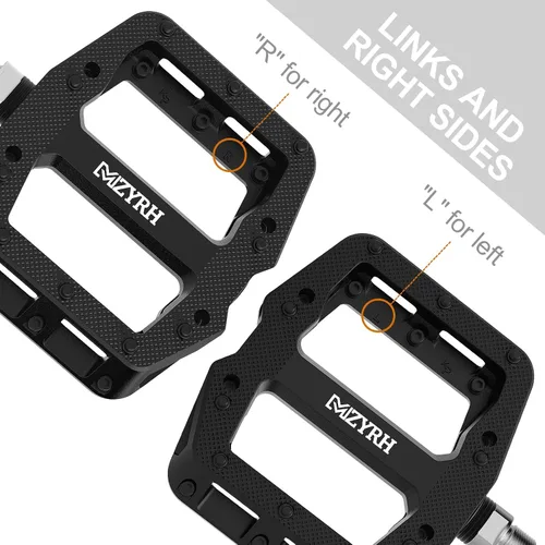 Miniatura 5 de MZYRH Pedales de bicicleta de montaña de 9/16 pulgadas, 3 rodamientos sellados, ligeros, antideslizantes, de fibra de nailon, pedales de plataforma