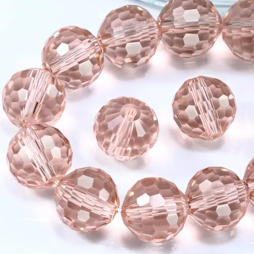 Miniatura 30 de Dowarm 150 PIEZAS Cuentas de cristal de vidrio redondas de 6 mm para hacer joyas, cuentas facetadas de cristal rondelle espaciadoras de color azul