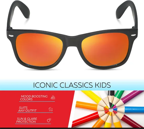 Miniatura 158 de Retro Rewind Lentes de sol para niños y niñas de 3 a 12 años, inastillables, UV400, lentes de sol para niños pequeños