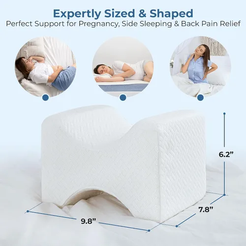Miniatura 8 de 5 STARS UNITED Half Moon Bolster - Almohada semirenrollable y almohada de rodilla para personas que duermen de lado, 100% espuma viscoelástica