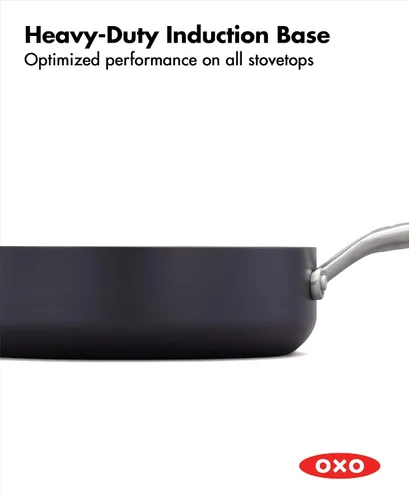 Miniatura 4 de OXO Juego de ollas y sartenes profesionales de 10 piezas, cerámica anodizada dura, antiadherente, sin PFAS, asas de acero inoxidable, inducción