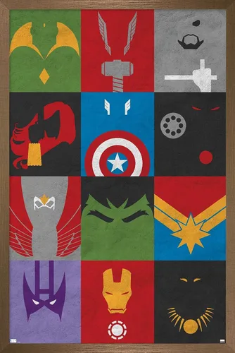 Miniatura 17 de Trends International Marvel Comics-Avengers-Minimalist Grid Mount Póster de pared Versión con marco plateado