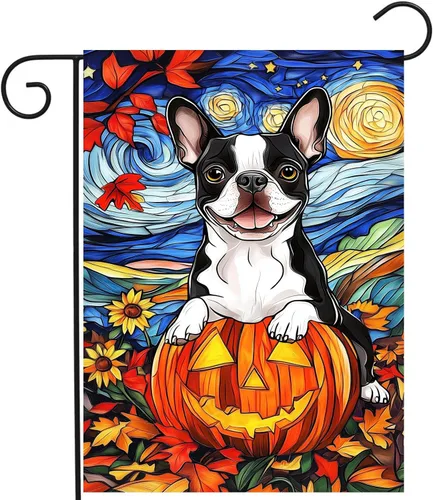 Miniatura 12 de Bandera de jardín floral Border Collie bandera de patio primavera verano bandera de patio flor perro banderas de jardín para exteriores pequeñas