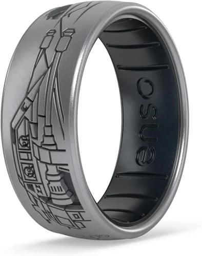 Miniatura 6 de Enso Rings Anillo de boda de silicona – Diseños grabados de Star Wars – Ajuste cómodo – Hecho en Estados Unidos – Ideal para uso activo
