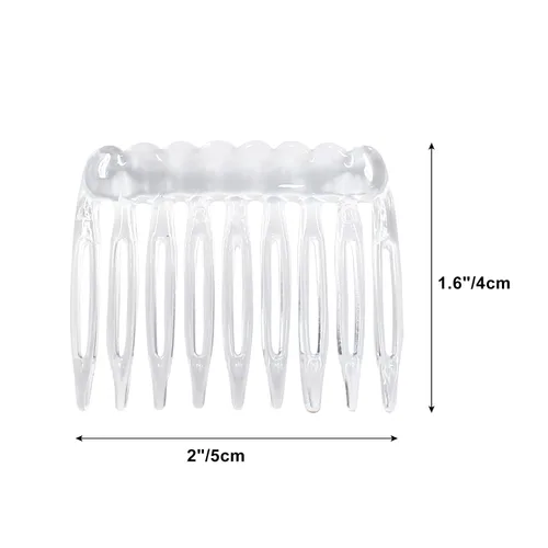Miniatura 4 de 24 peines laterales de plástico para el cabello, pequeños peines franceses, pinzas para el cabello para mujeres y niñas, velo de boda