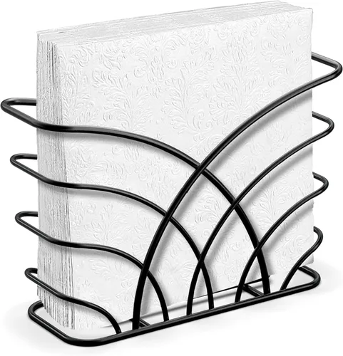 Miniatura 27 de Servilletero para mesa – Dispensador de servilletas vertical de hierro plateado para servilletas de papel, dispensador de servilletas para cocina