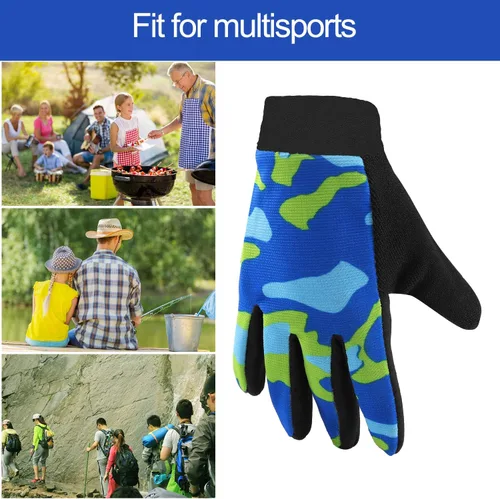 Miniatura 7 de Accmor Guantes de ciclismo para niños, transpirables, antideslizantes, guantes de dedo completo para niños, ciclismo, escalada, equitación, ciclismo