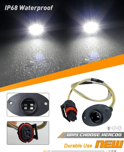Miniatura 4 de HERCOO Luz LED para Placa de Matrícula, Lámpara de Etiqueta, Luces Traseras, Enchufe Pigtail, Conjunto de Enchufes de Arnés de Cables Compatible