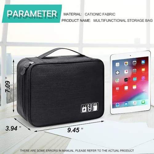 Miniatura 2 de Organizador de electrónica Bolsa organizadora de cables de viaje Bolsa de almacenamiento digital portátil impermeable Caja de accesorios