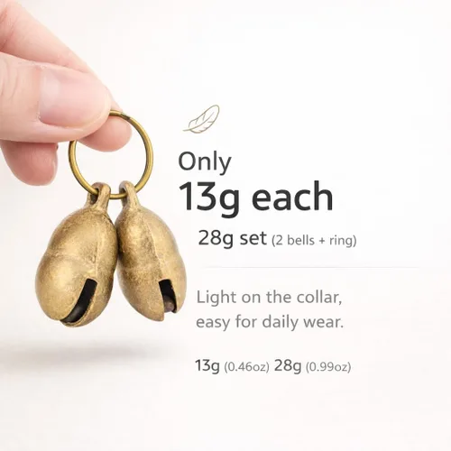 Miniatura 6 de kcrygogo Campana de latón para perros medianos/grandes, campanas fuertes y claras para collar o mordedura de timbre (4 unidades), Cobre Latón