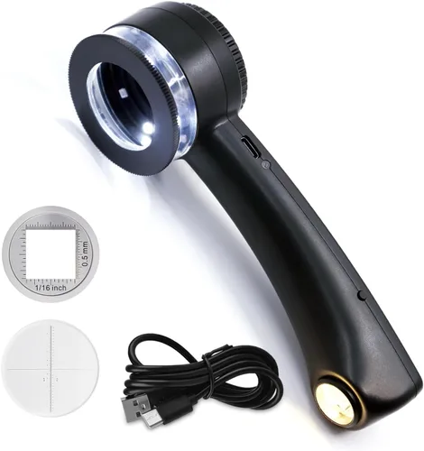 Miniatura 2 de Lupa de mano para joyero, 10 unidades, con luces LED y UV y superluces tricolor, lupa iluminada para joyería con lentes de vidrio K9 de 1.181 in