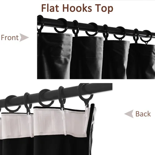 Miniatura 2 de Fcosie Cortinas de cine en casa, con ganchos planos, cortinas de terciopelo extra anchas, cortinas opacas con aislamiento térmico para sala de cine