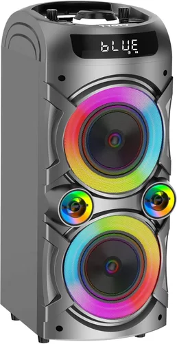 Bocina Bluetooth portátil TYOTY 100W potente inalámbrica Boombox con emparejamiento TWS, sonido estéreo fuerte, graves profundos, grandes altavoces