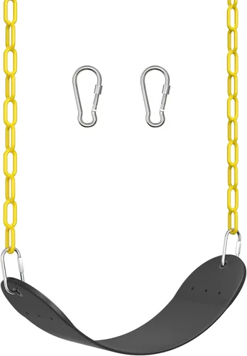 Miniatura 9 de AGPTEK - Juego de columpios de plástico suave EVA, con cadenas resistentes al óxido de 66 pulgadas, color negro